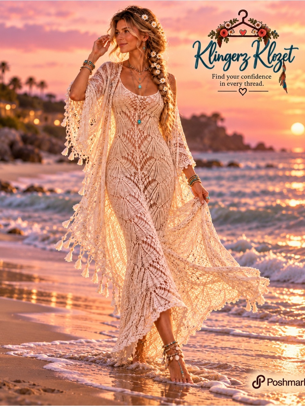 Lulus Boho Crochet Maxi Dress | Festival Beach Wedding Cottagecore